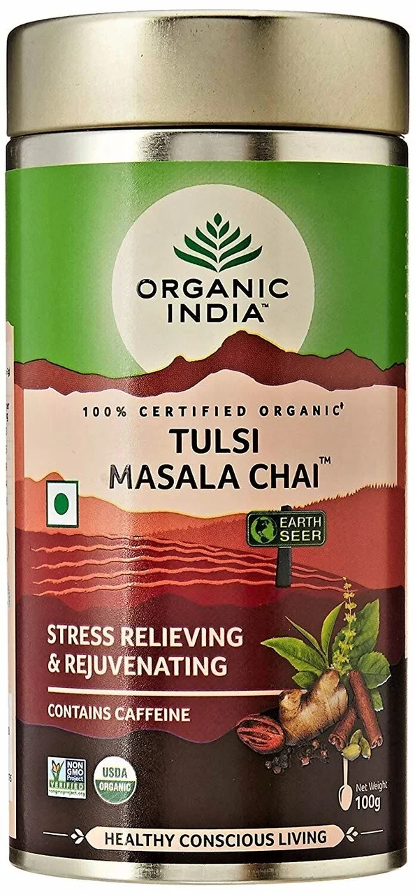 Чай Тулси Масала Органик Индия (Tulsi Masala Tea Organic India), ж/б 100 г - фото 1 - id-p193670679