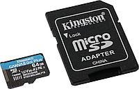 Kingston SDCG3/64GB microSDXC Memory Card 64Gb A2 V30 UHS-I U3 + microSD--SD Adapter