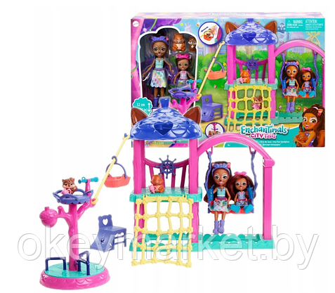Игровой набор Mattel Enchantimals Детская площадка с сестренками-белками, фото 3
