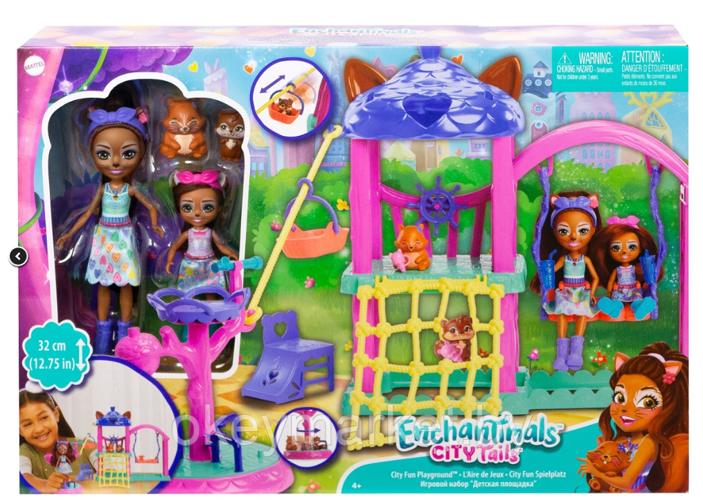 Игровой набор Mattel Enchantimals Детская площадка с сестренками-белками - фото 1 - id-p193682807