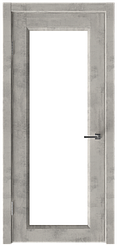 Межкомнатная дверь с покрытием экошпон Next 401 ДЧ светлое стекло