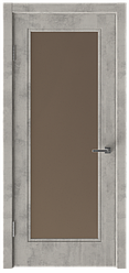 Межкомнатная дверь с покрытием экошпон Next 401 ДЧ стекло бронза