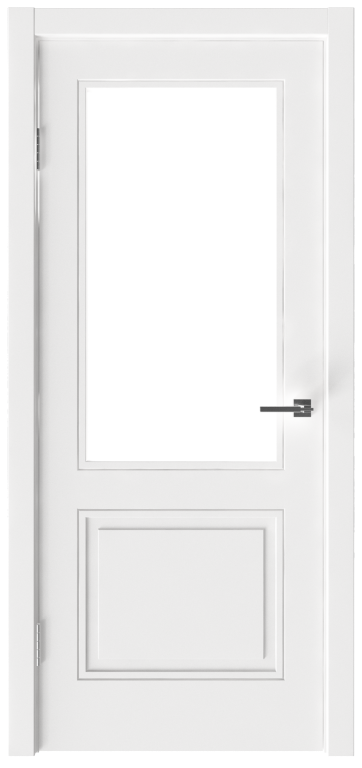 Межкомнатная дверь с покрытием экошпон Next 405 ДЧ светлое стекло