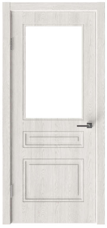 Межкомнатная дверь с покрытием экошпон Next 406 ДЧ светлое стекло
