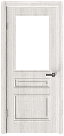 Межкомнатная дверь с покрытием экошпон Next 406 ДЧ светлое стекло