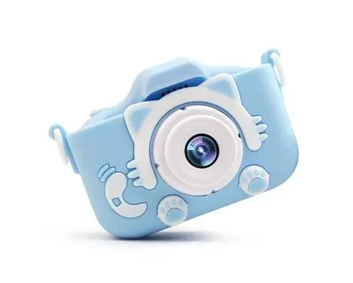 Детский фотоаппарат с селфи камерой Childrens Fun Camera Cute Kitty. Голубой - фото 5 - id-p193691261