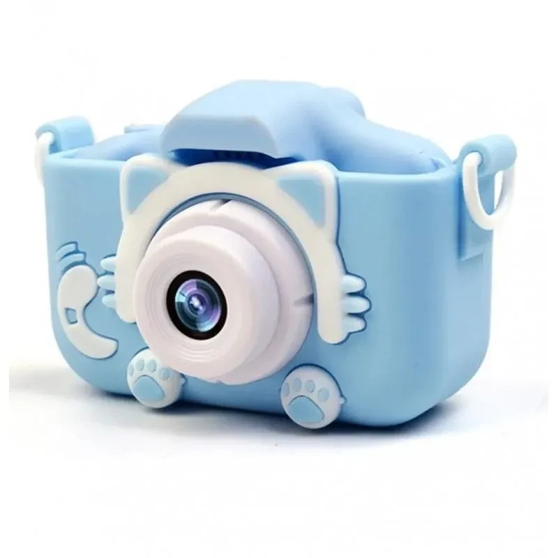 Детский фотоаппарат с селфи камерой Childrens Fun Camera Cute Kitty. Голубой - фото 9 - id-p193691261