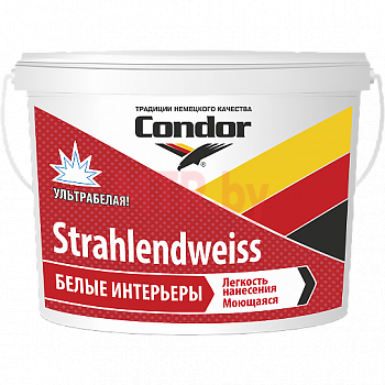 Краска интерьерная водно-дисперсионная Condor Strahlendweiss 1,5 кг
