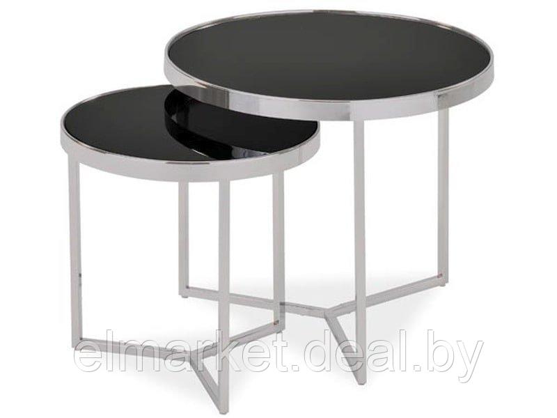 Комплект 2 стола журнальных Signal DELIA II черный/хром - фото 1 - id-p193685127