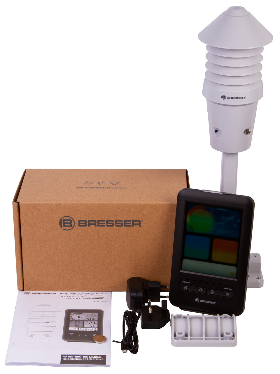 Метеостанция Bresser «4 в 1» Wi-Fi с UV-датчиком и цветным дисплеем - фото 2 - id-p148584791
