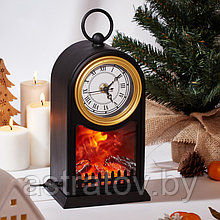 Декоративные часы-светильник "Старинные часы" с имитацией камина 150*120*260 мм