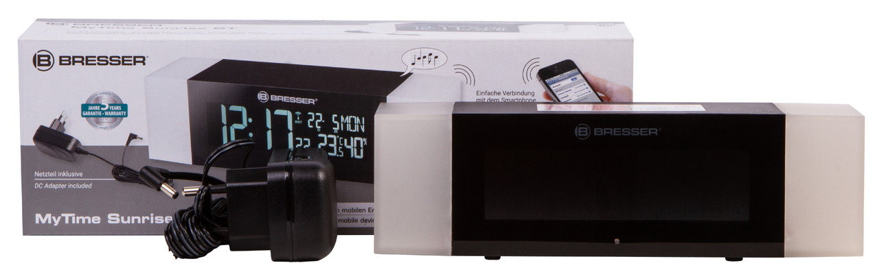Радио с будильником и термометром Bresser MyTime Sunrise Bluetooth, черное - фото 3 - id-p111722213