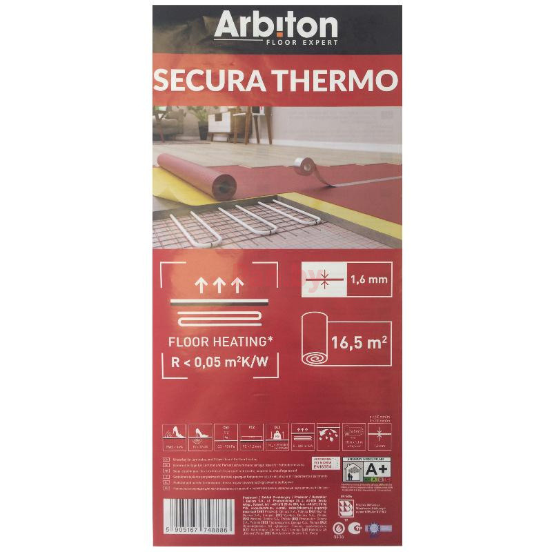 Подложка под виниловый пол из экструдированного пенополистирола Arbiton Secura Thermo 1,6 мм, в рулоне - фото 3 - id-p193707582