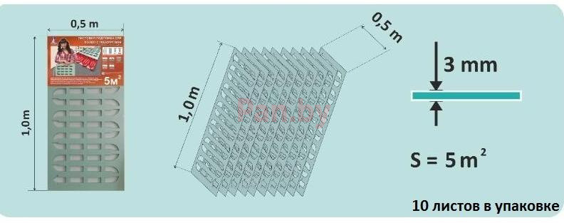 Подложка под виниловый пол из экструдированного пенополистирола Solid Termo 3 мм, с вырубкой, листовая - фото 2 - id-p193707585