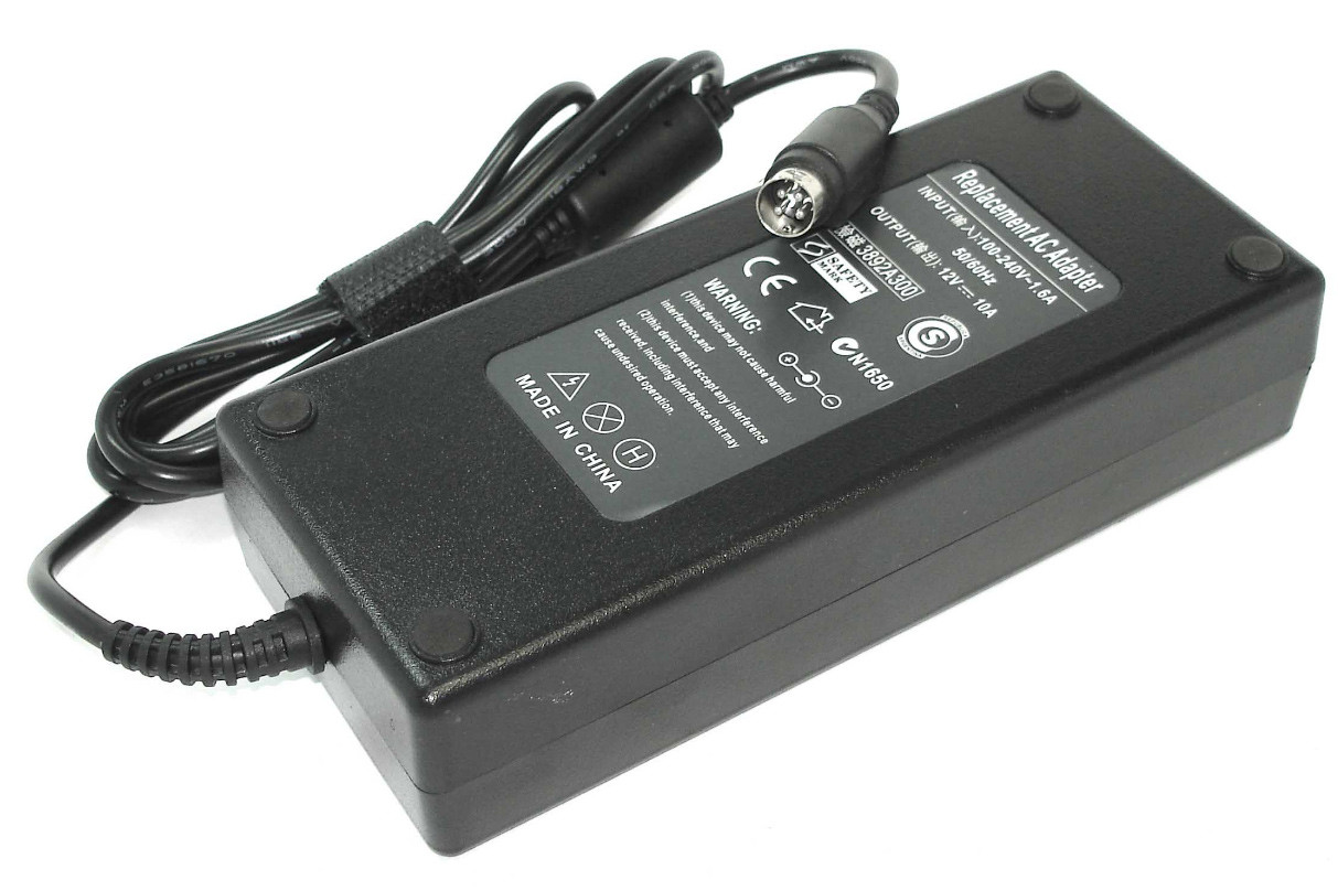 Зарядка (блок питания) для монитора LCD 12V 10A 120W, штекер (4 pin) - фото 1 - id-p193715179