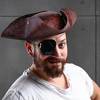 Карнавальная шляпа «Пират»для взрослых 56-58 см коричневая