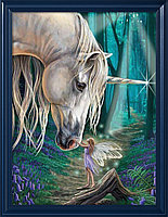 Картина стразами "Единорог и фея"