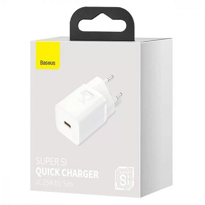 Сетевое зарядное устройство Baseus Super Si Quick Charger 1C (25W) CCSP020102 белый - фото 5 - id-p193726278