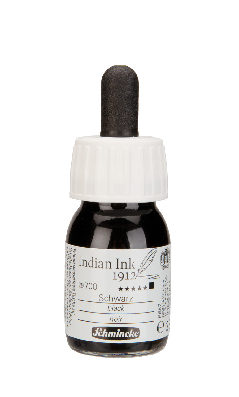 Чернила каллиграфические/художественные Schmincke Indian Ink 1912 black 28 мл - фото 2 - id-p193752982