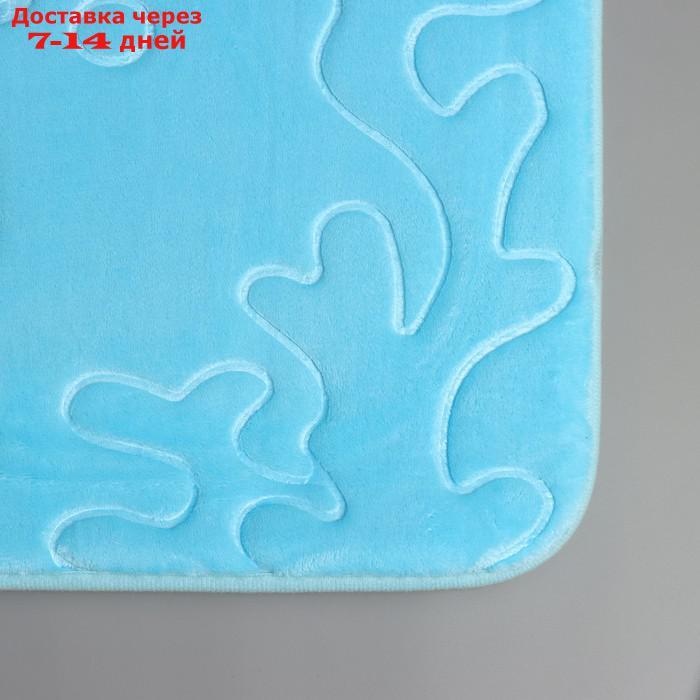 Набор ковриков для ванны и туалета Доляна "Дельфины", 3 шт: 39×43, 40×50, 50×80 см, цвет МИКС - фото 3 - id-p193695481