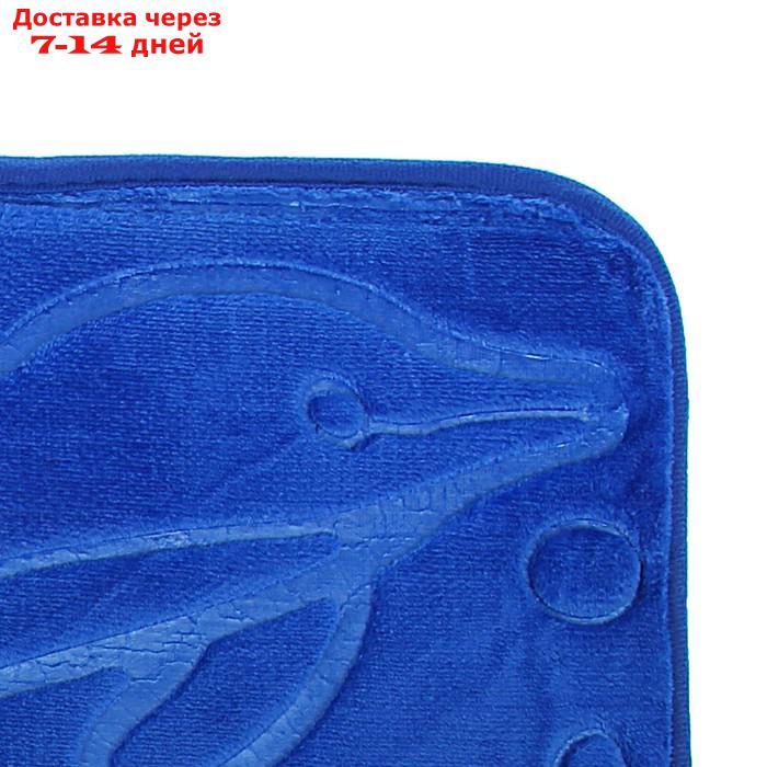 Набор ковриков для ванны и туалета Доляна "Дельфины", 3 шт: 39×43, 40×50, 50×80 см, цвет МИКС - фото 8 - id-p193695481