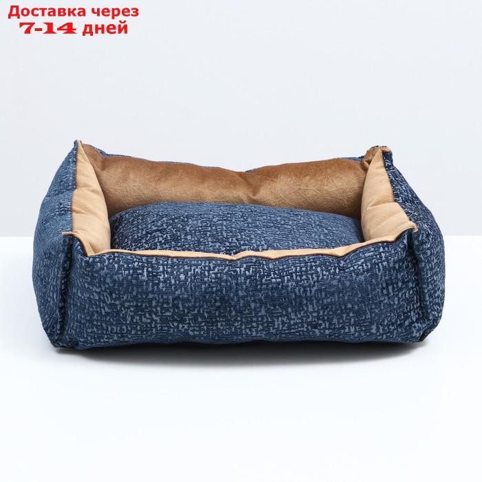 Лежанка под замшу с двусторонней подушкой, 45 х 35 х 11 см, мебельная ткань, микс цветов - фото 3 - id-p193698600