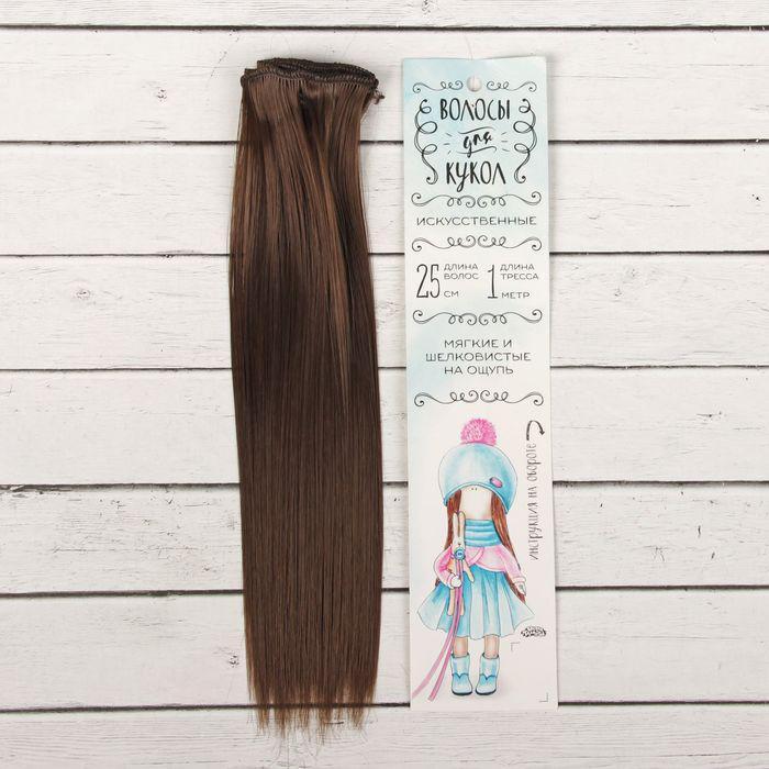 Волосы - тресс для кукол "Прямые" длина волос: 25 см, ширина:100 см, цвет № 6К - фото 1 - id-p193425773