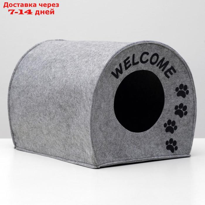 Домик для животных из войлока "Будка WELCOME", 33 х 33 х 45 см - фото 2 - id-p193698615