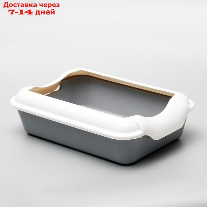 Туалет с бортом, 40 × 27 × 11 см, серый - фото 1 - id-p193697614