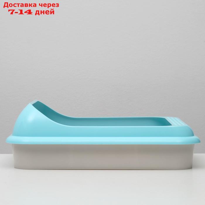 Туалет "Мур-мяу" для кошек, с рамкой, голубой - фото 2 - id-p193698673