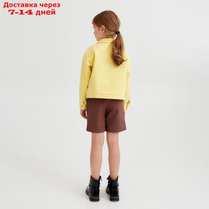 Шорты для девочки MINAKU: Casual collection KIDS цвет шоколадный, рост 122 - фото 4 - id-p193702861