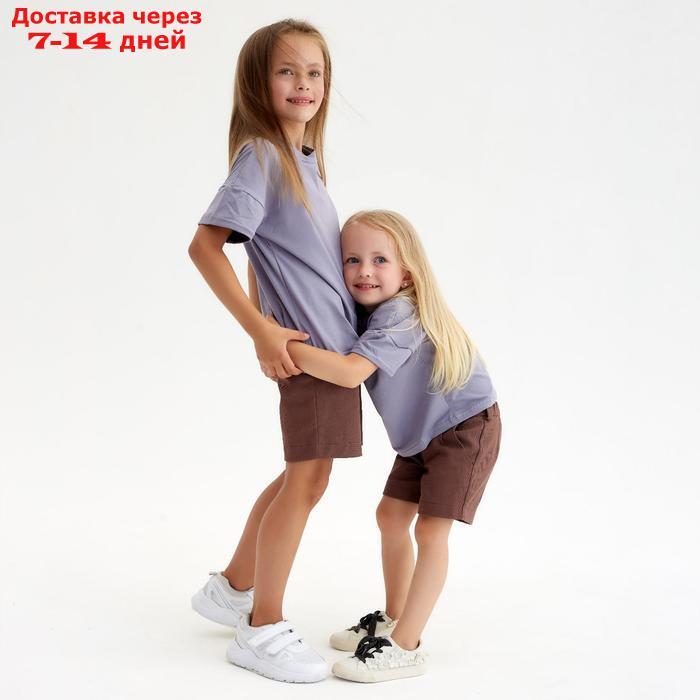 Шорты для девочки MINAKU: Casual collection KIDS цвет шоколадный, рост 122 - фото 6 - id-p193702861