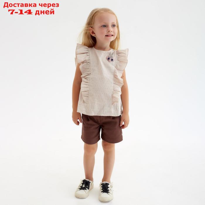 Шорты для девочки MINAKU: Casual collection KIDS цвет шоколадный, рост 122 - фото 8 - id-p193702861