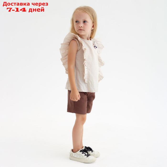 Шорты для девочки MINAKU: Casual collection KIDS цвет шоколадный, рост 128 - фото 10 - id-p193702894