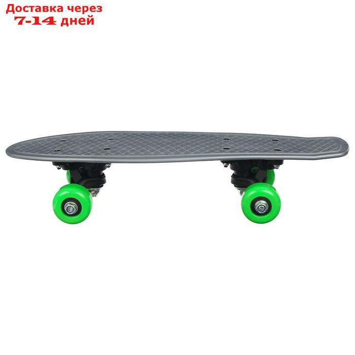 Скейтборд 42 х 12 см, колеса PVC 50 мм, пластиковая рама, цвет серый - фото 3 - id-p193705030
