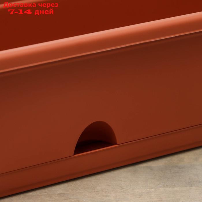 Балконный ящик с поддоном, 80 см, цвет терракотовый - фото 4 - id-p193702941