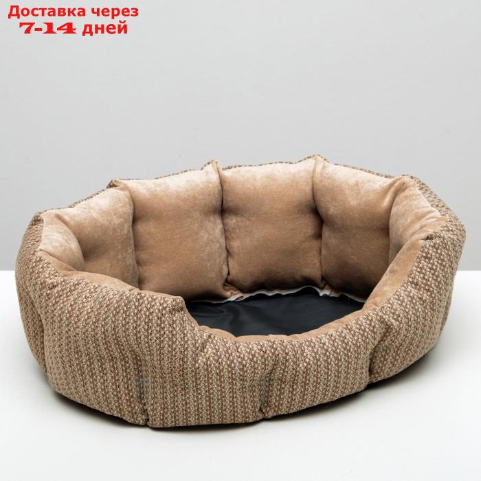 Лежанка для животных,мебельная ткань, холофайбер, 50 х 40 х 15 см, микс цветов - фото 4 - id-p193698805