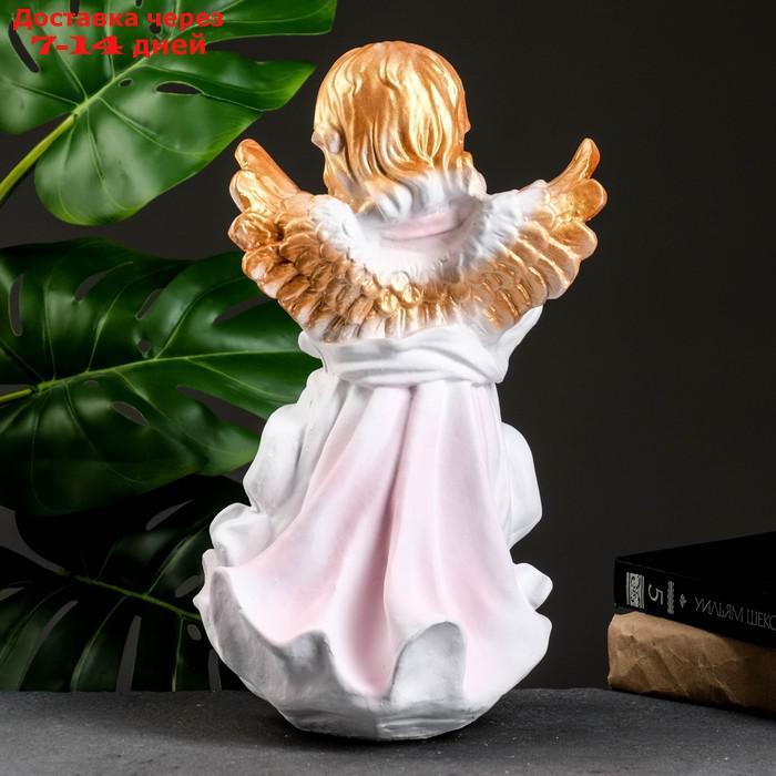 Фигура "Ангел в платье с букетом" бело-розовый 20х21х36см - фото 3 - id-p193703991