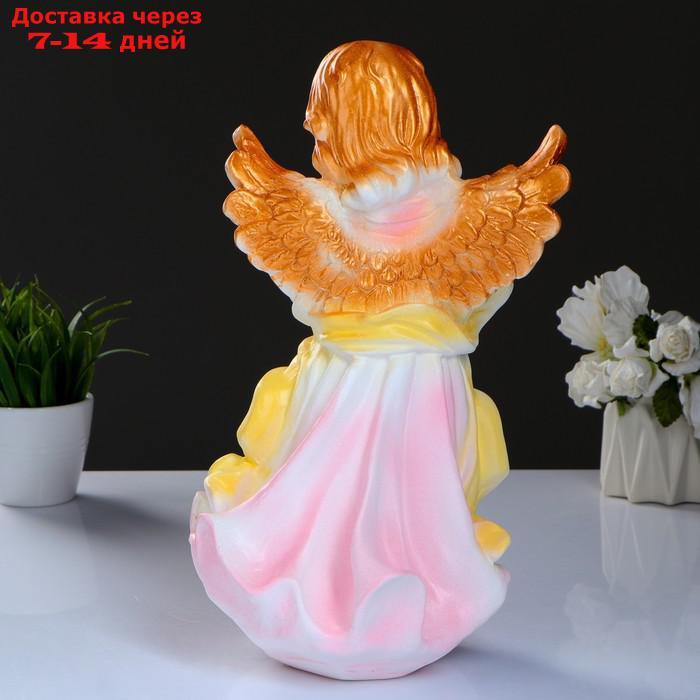 Фигура "Ангел в платье с букетом" бело-розовый 20х21х36см - фото 7 - id-p193703991