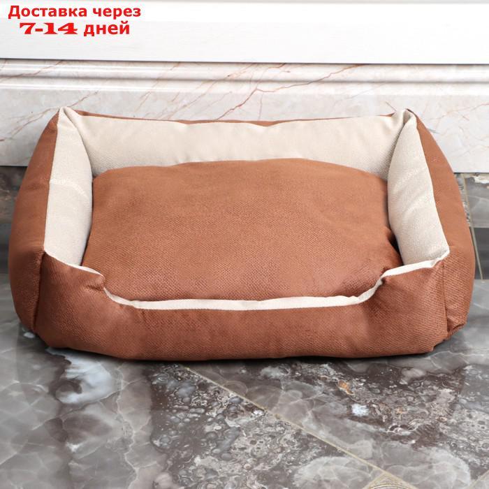 Лежанка-диван с двусторонней подушкой 53 х 42 х 11 см, микс цветов - фото 1 - id-p193697841