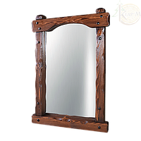 Зеркало настенное с полкой деревянное "Рустикальное №32"