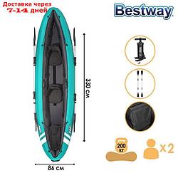 Байдарка, 330 х 86 см, 2 весла, ручной насос, 2 съёмных ребра, 2 сиденья, 1 сумка, ремкомплект, 65052 Bestway