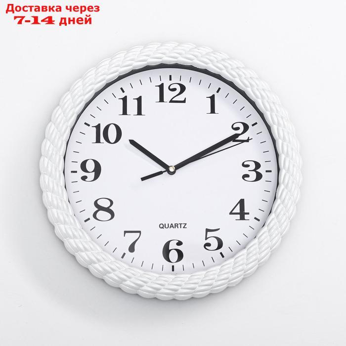 Часы настенные, серия: Классика, "Плетёнка", дискретный ход, 26 х 26 см, d циферблата= 21 см - фото 1 - id-p193704003