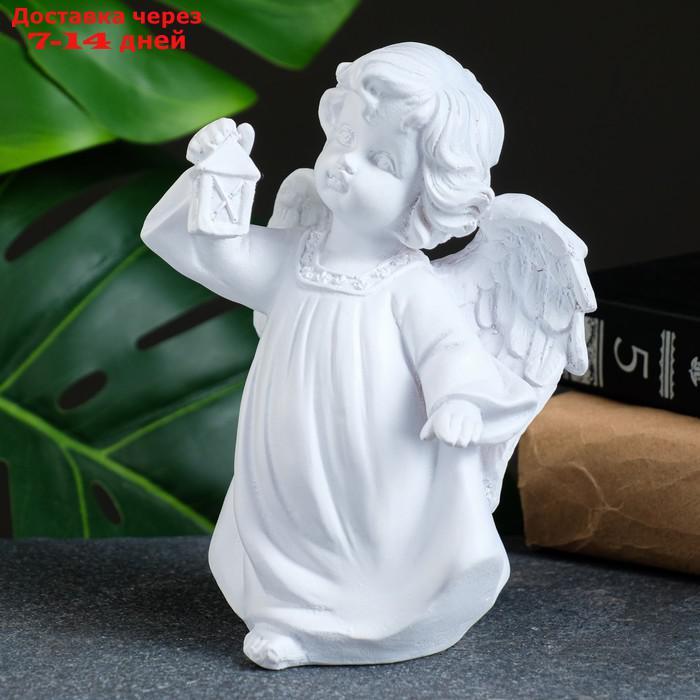 Фигура "Ангел с фонариком" белый 7х10х15см - фото 4 - id-p193703009