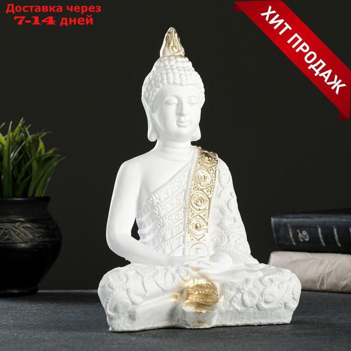 Фигура "Будда малый" 16х9х23см бело-золотая - фото 1 - id-p193704006