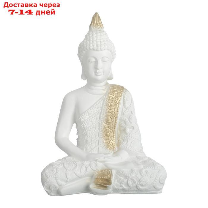 Фигура "Будда малый" 16х9х23см бело-золотая - фото 5 - id-p193704006