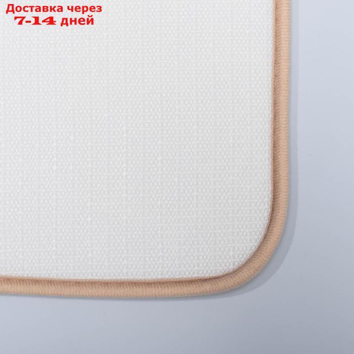 Набор ковриков для ванны и туалета Доляна "Галька, ракушки", 2 шт: 39×40, 50×80 см, цвет бежевый - фото 4 - id-p193695869