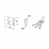 Цилиндр с ключами для замка Locinox цилиндровый механизм 54мм, фото 2