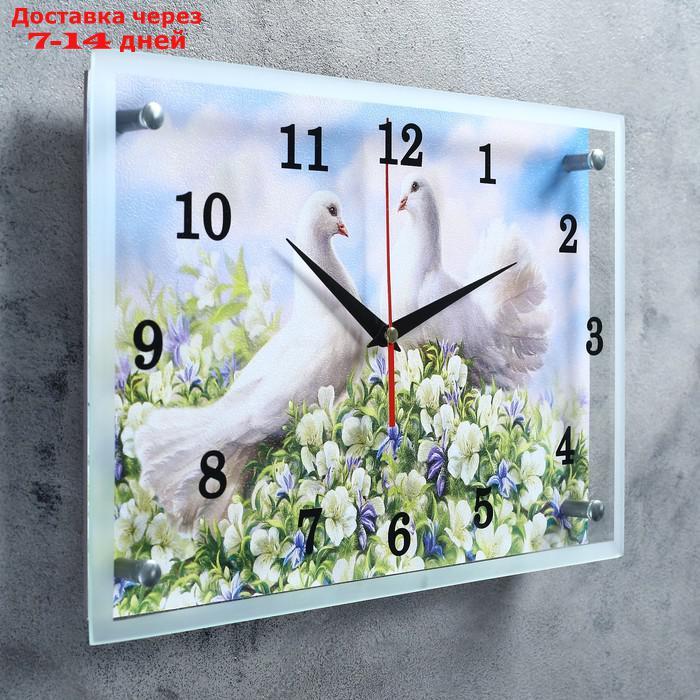 Часы настенные, серия: Животный мир, "Пара голубей"" 25х35 см, микс - фото 2 - id-p193700926