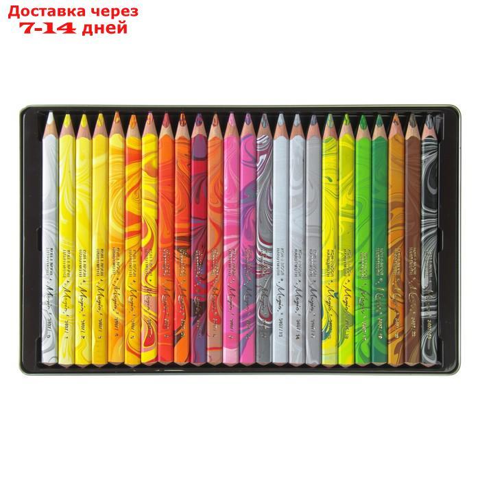 Карандаши 24 цвета Koh-I-Noor 3408 Magic + карандаш-блендер, в металлическом пенале - фото 3 - id-p193703099